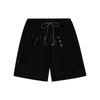 Wade Series Solid Color Letter Print Loose Shorts Men Bottoms Black AKSS413-1