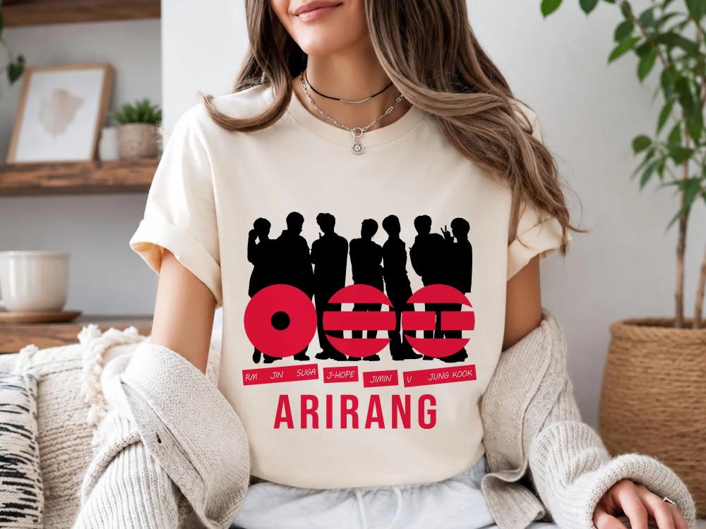 Ретро футболка Arirang Tour, Модный летний подарок для фаната музыки, Футболка BTS Arirang, Футболка BTS K-pop Concert 2026, Футболка BTS World Tour Arirang