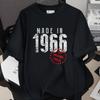 HighQuality Cotton TShirt for Unisex 1966 60th Birthday Unisex Loose Oversized Clothing O Neck Short Sleeve Tees Streetwear Top