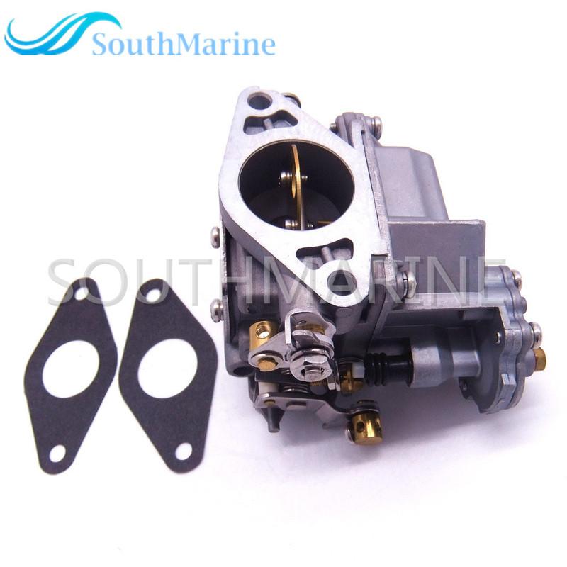 Лодочный Двигатель 66M-14301-12 Карбюратор в Сборе и 66M-13646-00 Прокладки (2 шт.) для лодочного мотора Yamaha 4-тактного 15 л.с. F15 с электростартером