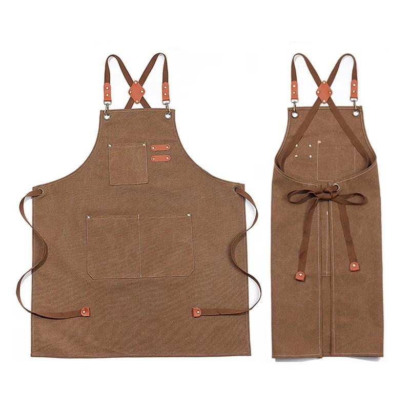 Новый модный холщовый кухонный водонепроницаемый фартук поварской фартук для мужчин для гриль-бара магазина кафе красоты маникюра униформа для кухни