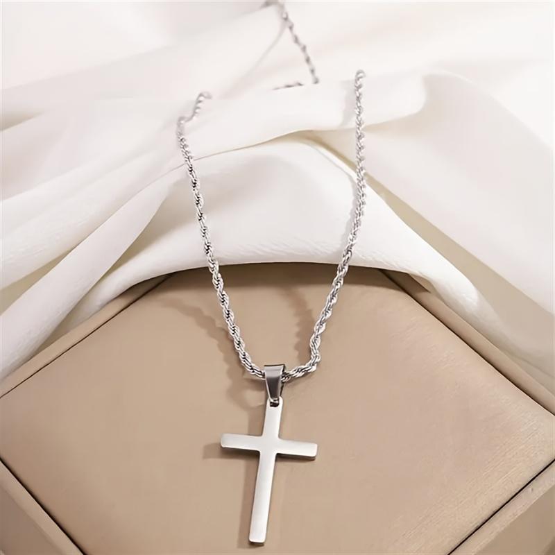 Hanmade Стильные ювелирные изделия, аксессуары, подарок для него, 1 шт., идеально подходит для мужчин, нержавеющая сталь, мужской модный позолоченный крест-кулон с минималистичным дизайном