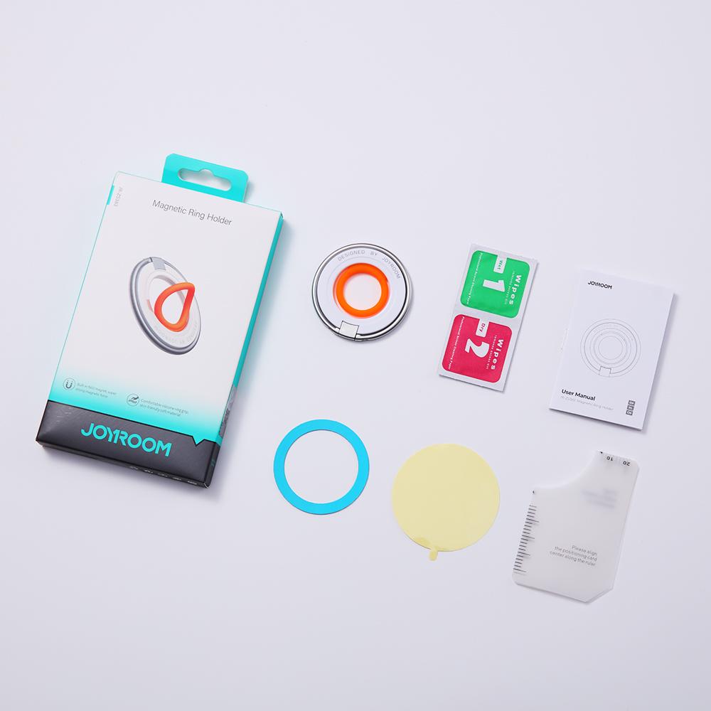 Magnetic phone holder MagSafe ring for finger orange