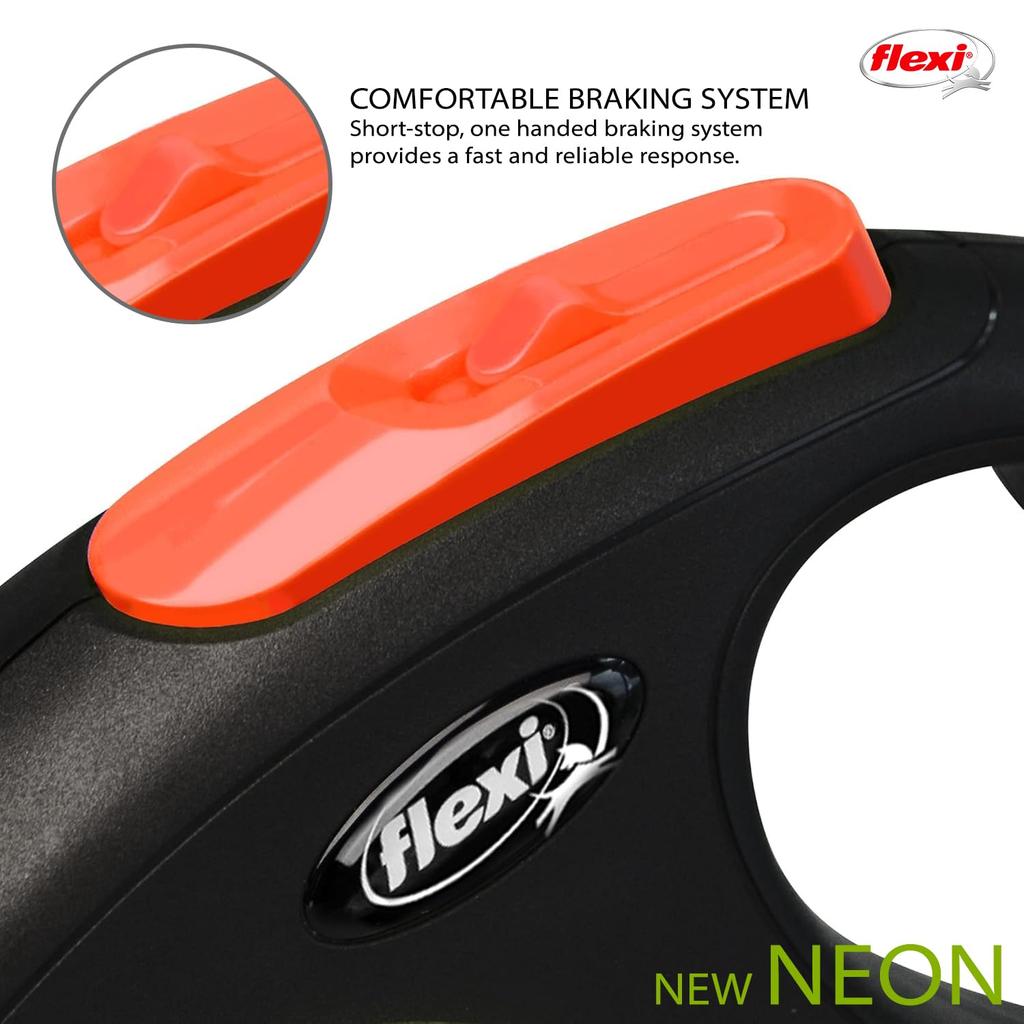 Flexi Рулетка выдвижная Новая Неоновая ленточного типа Размер S 5 м Оранжевая Японская [Официальный продукт]