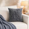 Plush Jacquard Pillow Cover, 3D Embossed Solid Color Cushion Case, 17.7 x17.7 Inch Anti-Static Soft Throw Pillow Cover, Modern Cozy Home Decor for
