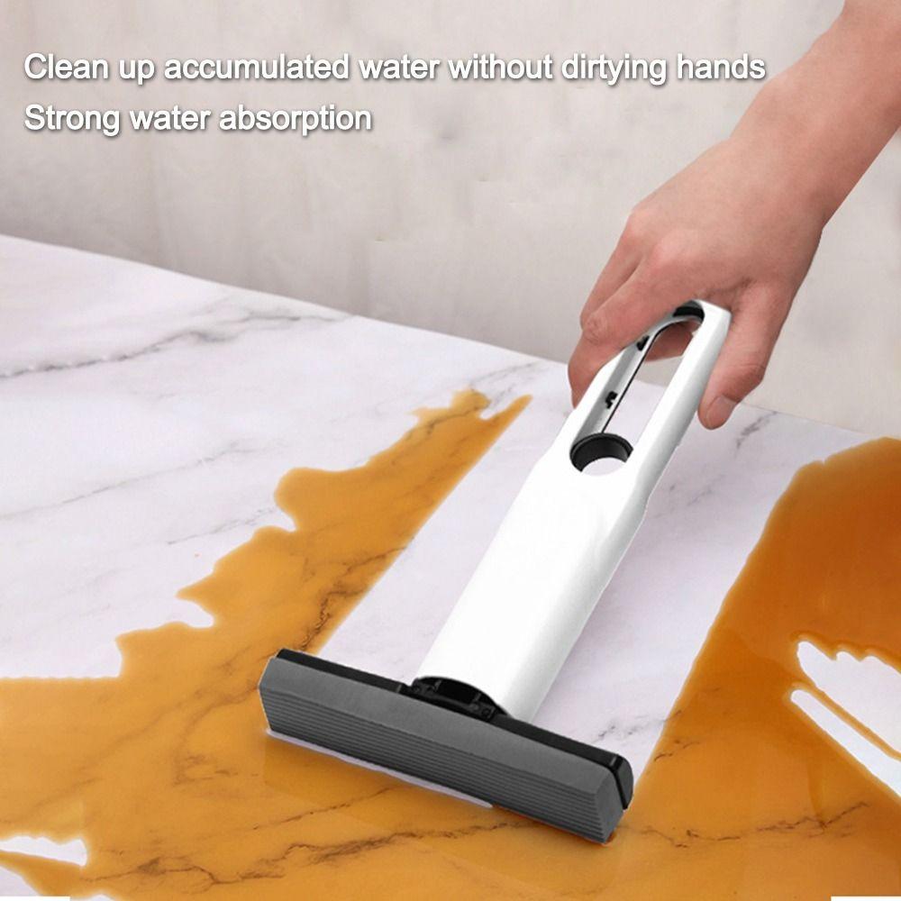 Мощная Складная Мини-Швабра с Отжимом для Влажной и Сухой Уборки, Многофункциональная Самонажимающаяся Швабра, Портативная Швабра с Сильной Впитывающей Губкой