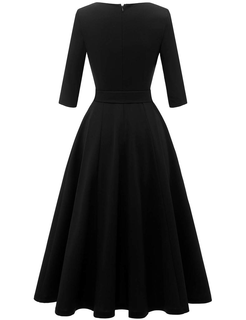 Large Party Wedding XL Size A-line Dress, Size, Loose, Mid-length Dress, Women's, Dress, Dress, Casual, Pretty, Stylish, Black,