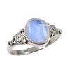 Natural Rainbow Moonstone Gemstone 925 Solid Sterling Silver Ring Size 7.5 P9t47