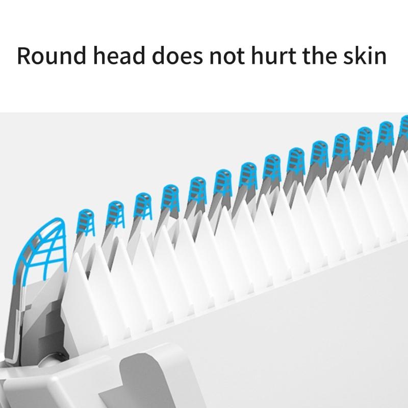 Kids Cordless Hair Clippers 3 Guide Comb Built In Suction Quiet Trimmer for Baby Safe Rechargeable Trimming Tool