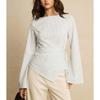 Women S Long Sleeve Striped Irregular Waist Design Shirt