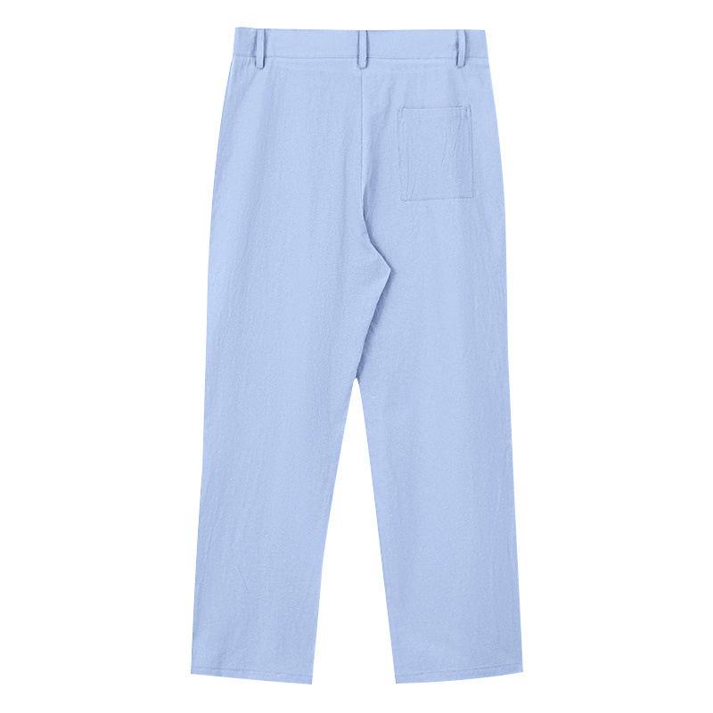 Men’s Linen Commuter, Casual and Business-Suitable Versatile Breathable Trousers with A Straight Leg