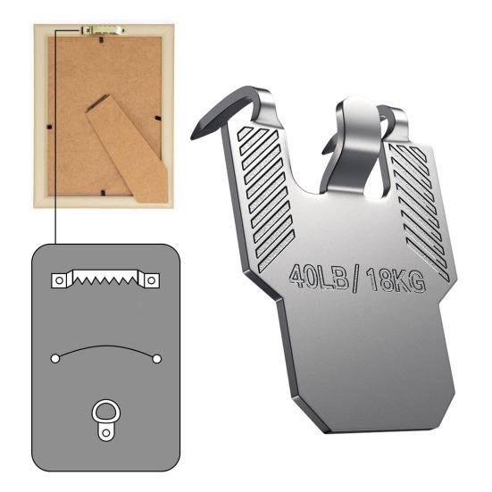 5 шт. крючков для подвешивания фоторамок, грузоподъемность 40 фунтов, легко устанавливается, прочные настенные крючки для зеркал и фотографий из гипсокартона