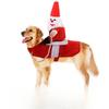 Pet Riding Costume Santa Claus Cowboy Doll on Back Funny Halloween Christmas Dog Outfit for Dogs Cats Party Photo Prop