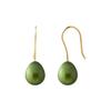 Boucles d'Oreilles - Pearls & Colors - Véritables Perles De Culture - 7-8 Mm - Vert Intense - Or Jaune 9 Cts