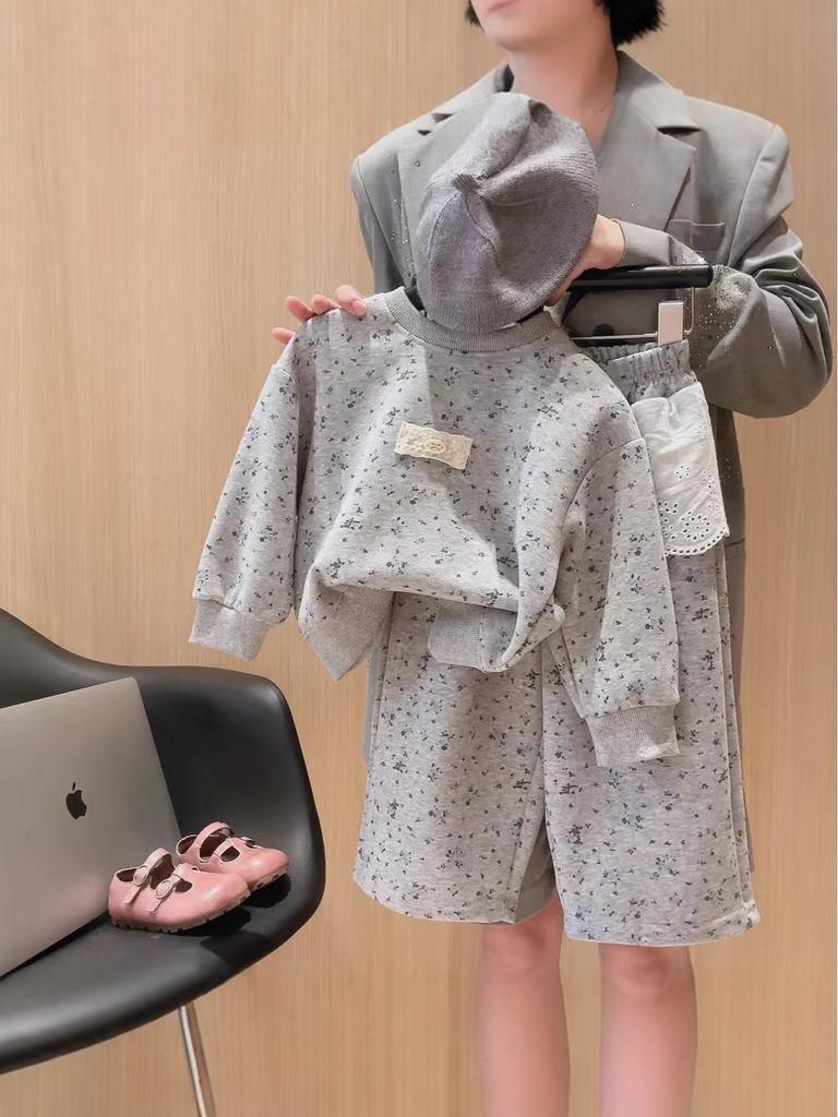 Комплект из двух предметов: осенняя толстовка и брюки для девочек в корейском стиле