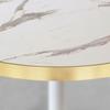 Table ronde - Round - Ø 70 cm - Blanc marbre - Montage facile - Design contemporain
