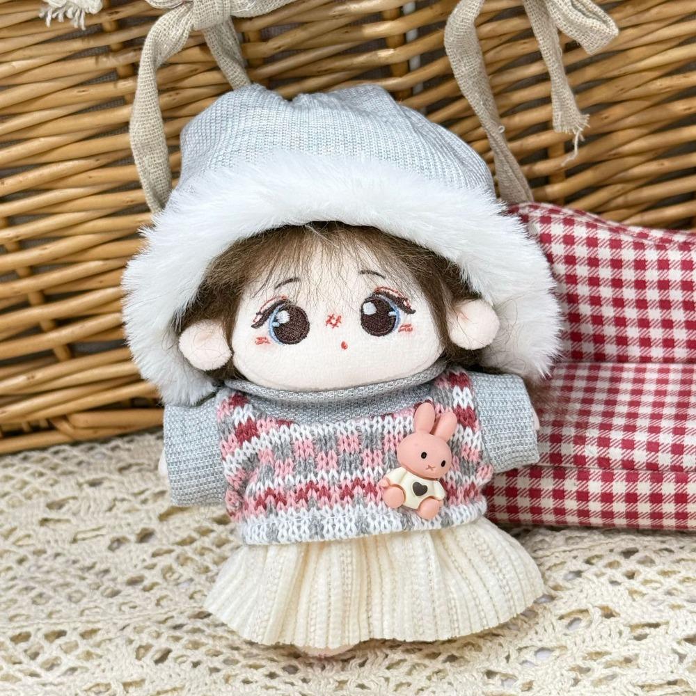 Handmade 10cm Doll Clothes Dress Headband Plush Dolls Outfit Toys Baby Doll's Accessories Cos Suit