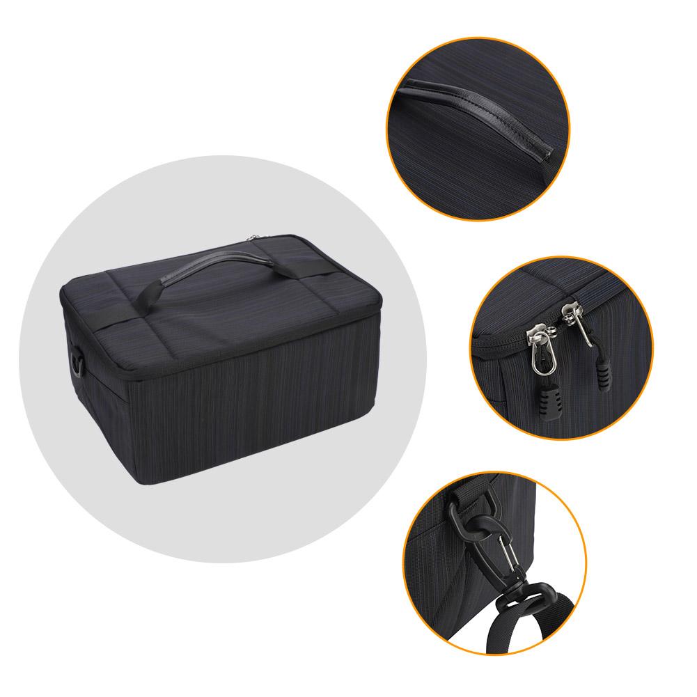 Fordable Protective Insert Partition Handle Camera Lens Bag Case Pouch (Black)