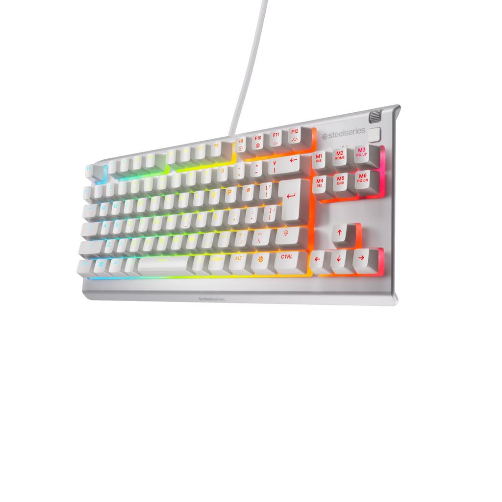 SteelSeries Apex 3 TKL Gaming Japanese Silent IP32 Water Simultaneous Pressing White Keyboard, Tenkeyless, Wired, Layout, Switches, Resistant, 24-Key