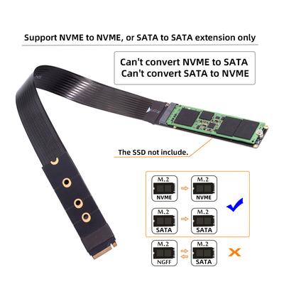 EP-050-BK NGFF M-Key NVME Удлинительный кабель PCI Express от папы к маме 30 см PCI-E 4.0 для материнской платы SSD 2280