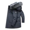 Men's Winter Plus Size Windproof Hair Collar Jacket Men's Warm Hooded Jacket