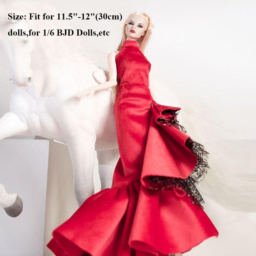 Luxury Lace Wedding Dresses Red Party Clothes For 30cm Supermodel Doll/for 1/6 BJD Dolls