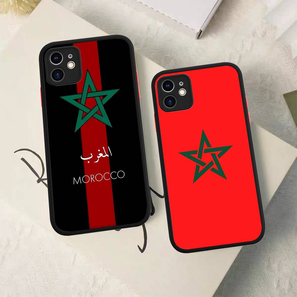 Карта и флаг Марокко Матовые силиконовые чехлы для телефона Для IPhone 16 13 15 12 11 Pro Max Plus Для IPhone 14 15 Pro
