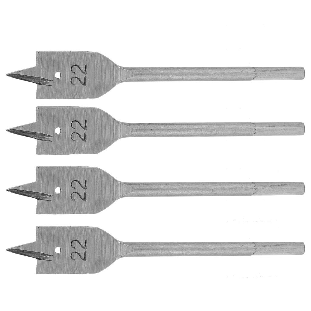 4Pcs Flat Wood Drill Bit Set High Carbon Steel Spade Boring Woodworking Tools 22mm