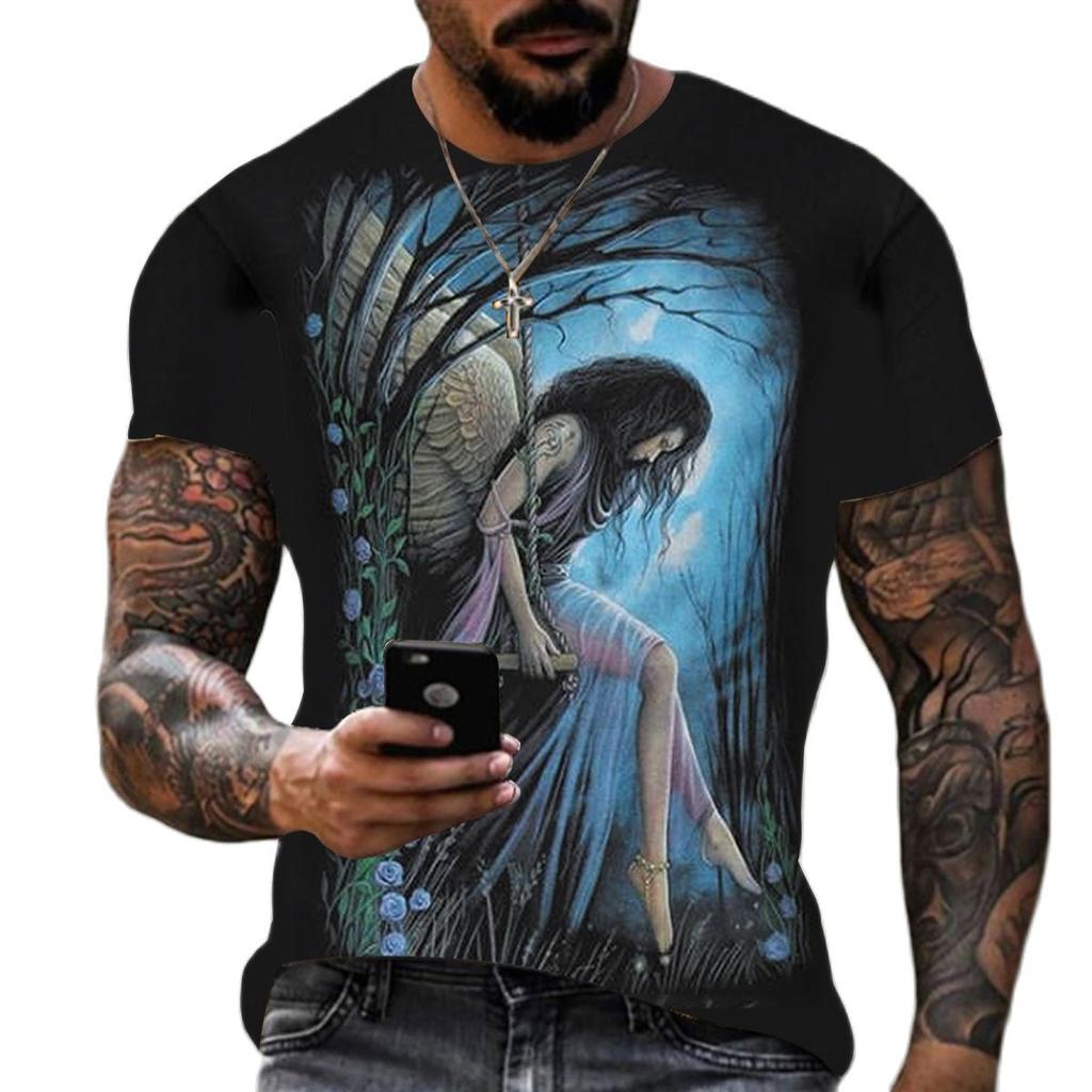 Футболка с принтом животного и волка для мужчин, летние свободные футболки с круглым вырезом из полиэстера, уличная одежда с короткими рукавами, футболки большого размера, повседневные топы, футболки