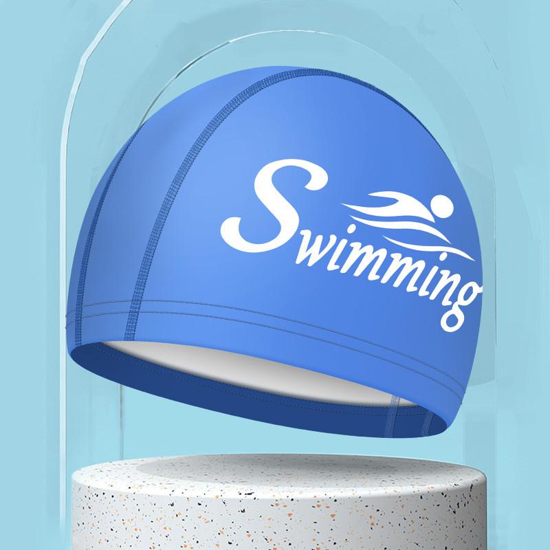 Шапочки для плавания для женщин и мужчин, универсальные, большого размера, для защиты ушей, для купания, водонепроницаемые, с буквенным принтом, из полиуретана