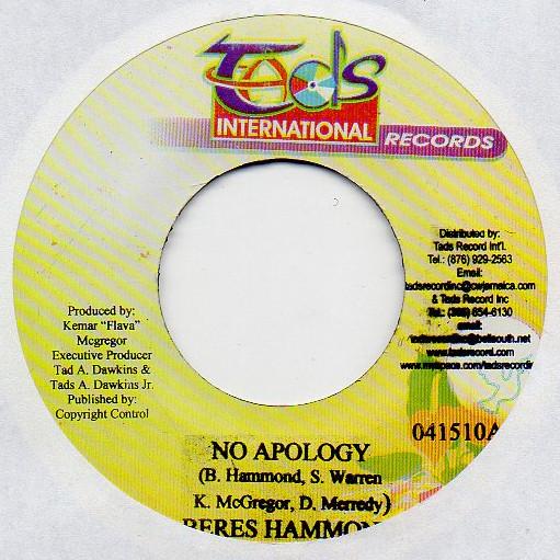 7-дюймовая пластинка BERES HAMMOND / MAXI PRIEST - No Apology / Like An Angel 041510 Tad's Internati Ямайка Регги, Ска и Даб Б/у