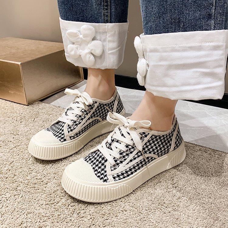 Парусиновые туфли детские 2025 весна новые туфли с круглой головкой и тысячей птиц легкие повседневные спортивные туфли для сноуборда женские смешанная партия