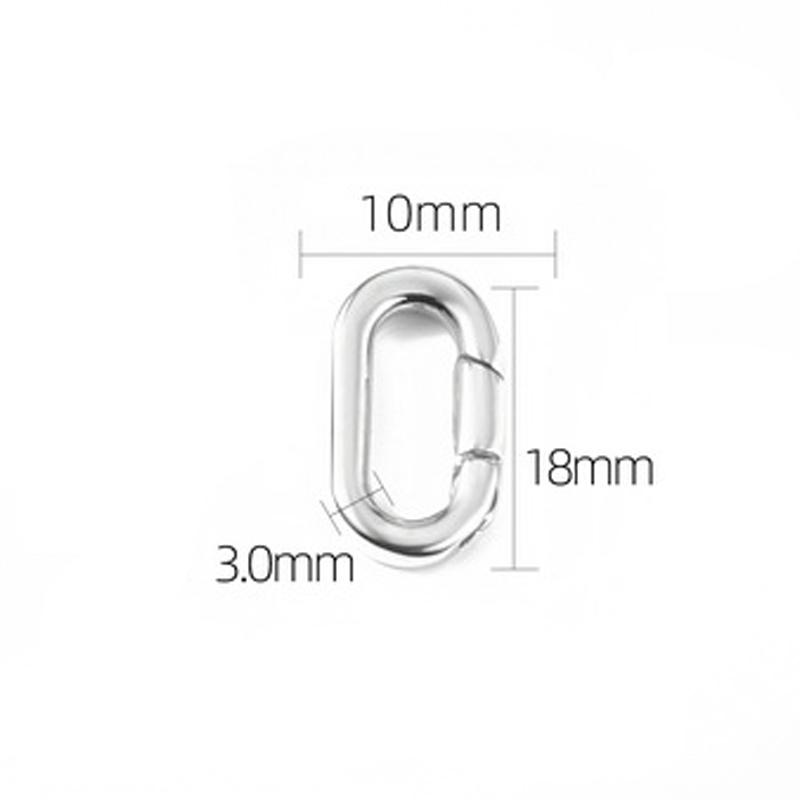 2pcs/1pc No Fade Stainless Steel Heart Spring Lobster Clasp Keychain Oval Clasps Keyring Carabiner Key Holder DIY Jewelry Making
