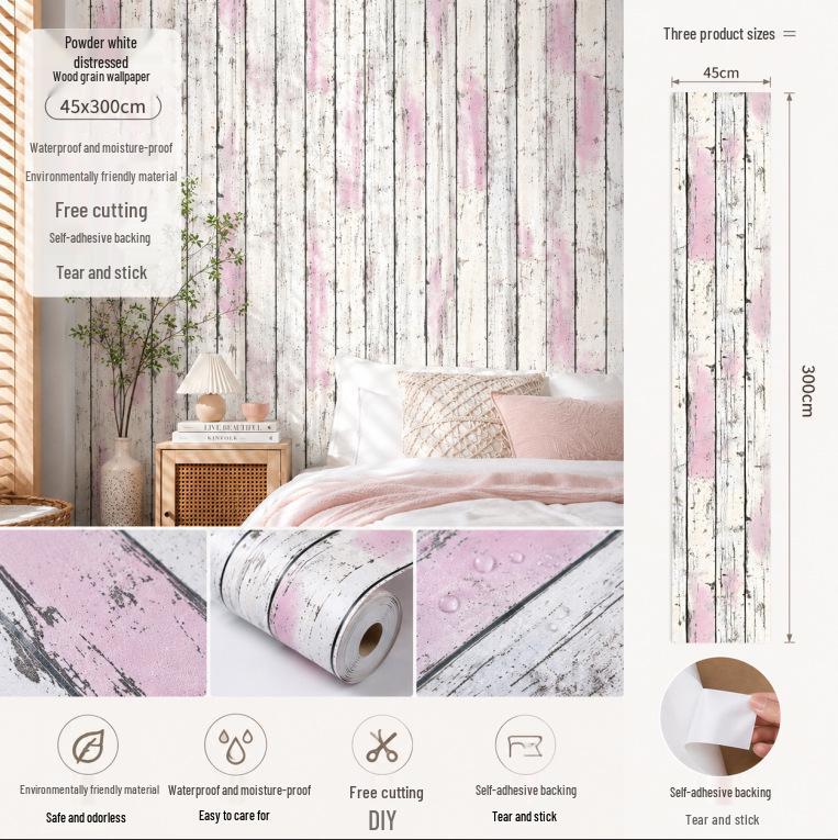 Eco-Friendly Odorless Wood Grain PVC Wall Sticker for Home Décor in Living Rooms and Bedrooms