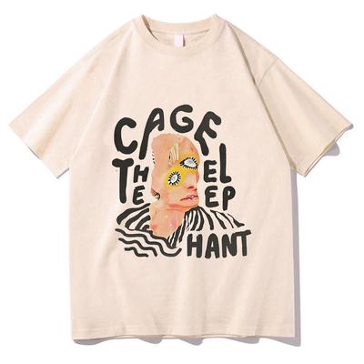 Футболка Sudaderas в стиле ретро 2024 года с графическим принтом Cage The Elephant в стиле гранж, летняя хлопковая футболка унисекс, модные футболки в стиле панк