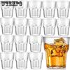 6pcs Plastic Drinking Glasses Unbreakable Juice Cups Stackable Clear Beverages Iced Hot Tea Glassware for Cocktail Soda Beer Tumbler Cup