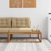 Outdoor Corner Sofa with Cushions Natural Finish 115 x 83 x 73 cm