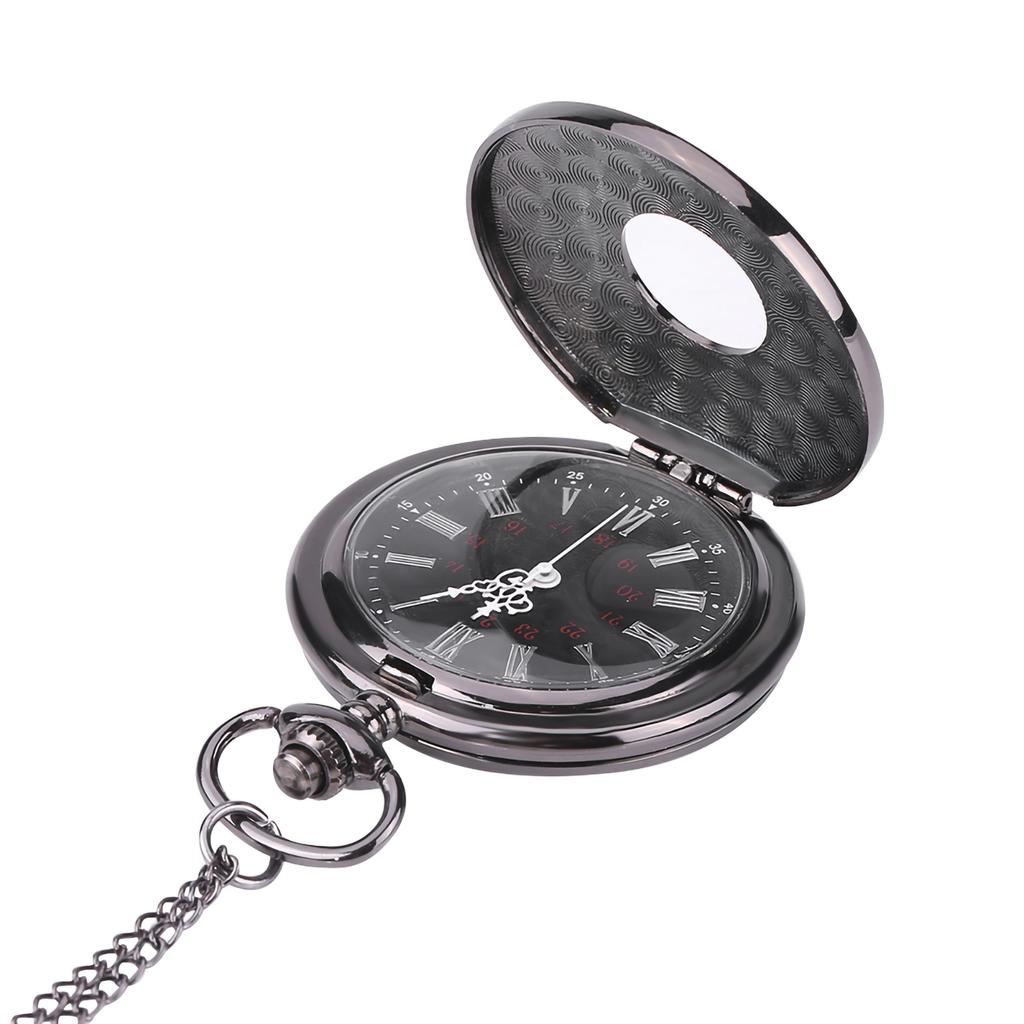Classical Quartz Analog Alloy Pocket Watch Necklace Pendant with Chain