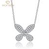 High Carbon Diamond Necklaces 925 Sterling Silver Butterfly Pendant Unique Design Romantic Fine Jewelry Wedding Party Gifts New Trend