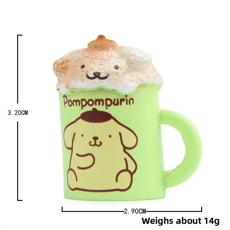 Burger Pompompurin Cartoon Bread And Cup Resin Ornaments For Party Gifts And