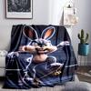 Elegant Bunny Portrait Throws Blanket Flannel Blankets Plush for Couch Bed Gifts for Men Women Travel picnic blanket Christmas fan gifts
