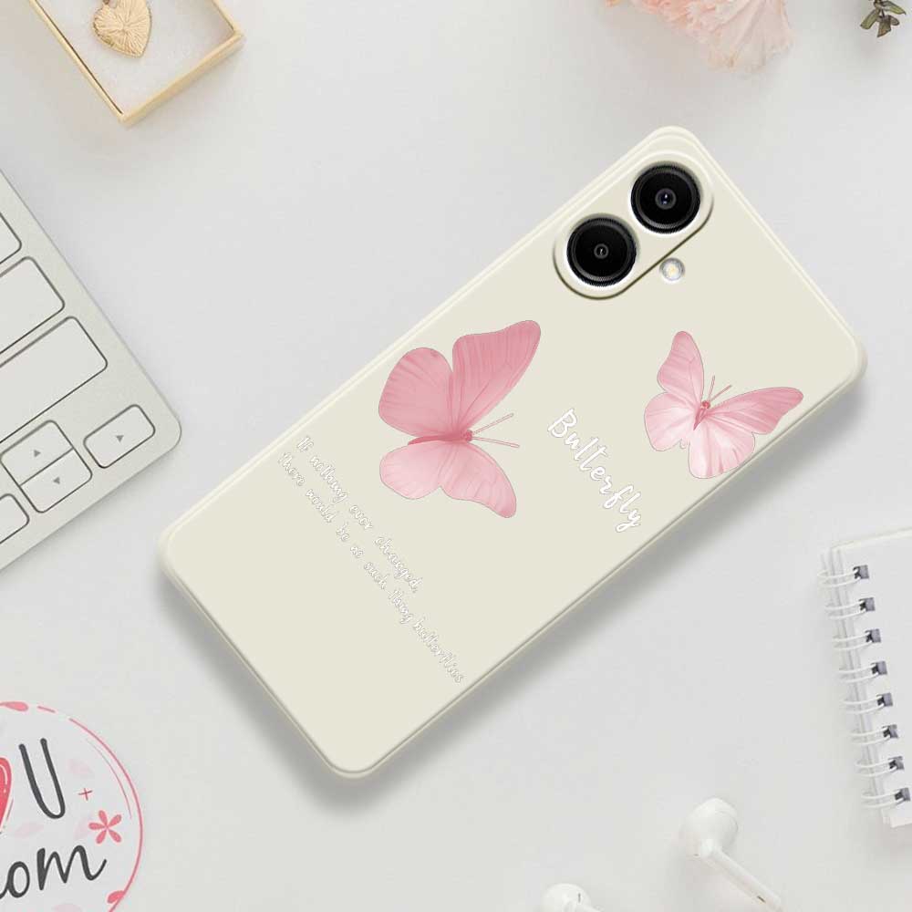 For Samsung Galaxy A07 4G Case Butterfly Pattern Printing Straight Edge TPU Phone Back Cover
