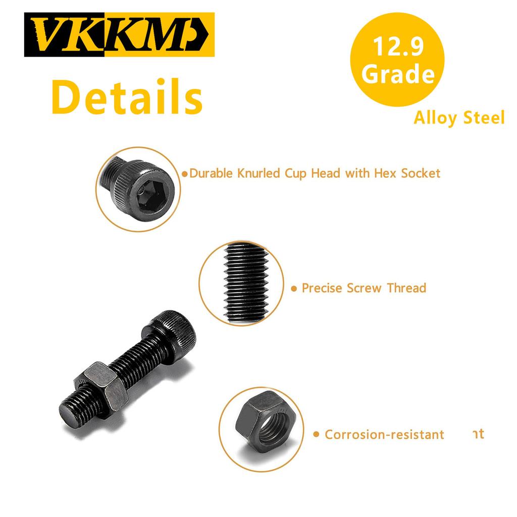 340 черных болтов с цилиндрической головкой, набор гаек, M3x (6/8/12/16/20) набор болтов с шестигранным ключом.