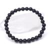 Браслет из круглых шариков Морион 6 мм, внутренняя окружность, приблизительно 18 см, черный кристалл, фантомный кристалл, натуральный камень, молитвенные четки из камня
