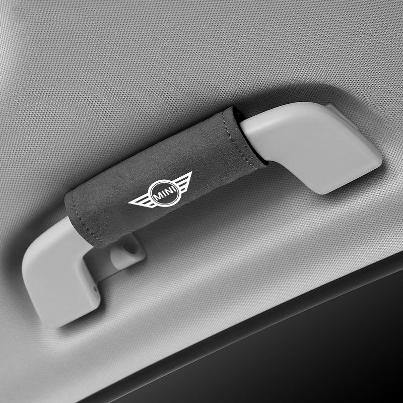 2pcs Leather Car Roof Armrest Inner Door Pull Handle Protection Cover for BMW MINI Cooper Clubman Countryman R55 R56 R60 R61 F56