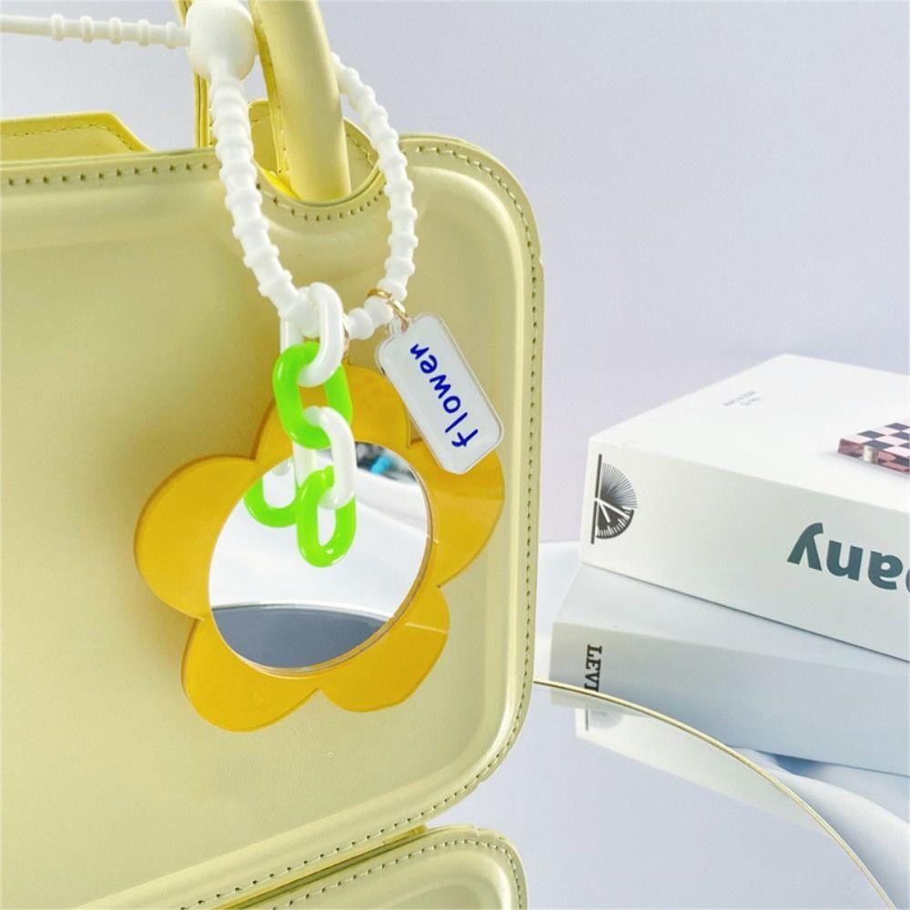 Тюльпан Цветок Портативное Зеркальце для Макияжа Брелок Маленький Мишка Маленький Мишка Косметика Брелок Украшение