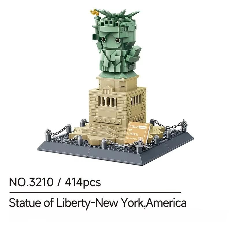 World Famous Landmark Building Assembly Blocks MOC Statue of Liberty Model Display Children's Educational Toys Birthday Gifts