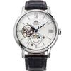 Men's RN-AS0003S (CLASSIC SUN&MOON Semi-Skeleton) Round Watch Black Stainless
