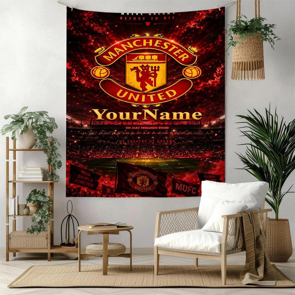 Manchester Custom Your Name Wall Decor Tapestry Art For Pet Memorial Birthdaywedding Party Backdrop Family Gift