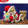 5D Diamond Painting Cat Full Square Art Rhinestone Sale Diamond Embroidery Animal Mosaic Winter Christmas Decoration